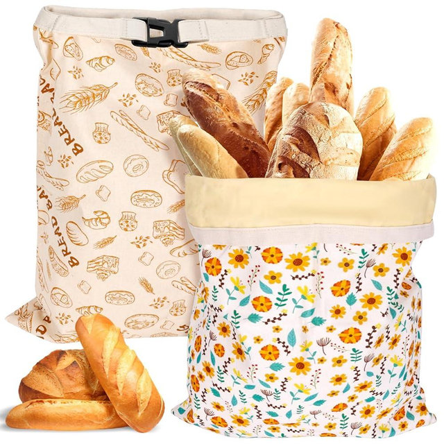 2 Pack Beeswax Bread Bags for Sourdough, Reusable Organic Linen Beeswax Bread Bag for Homemade Sourdough 17 x 13 Inches Food Storage Cloth Bag BPA-Free, Ideal for Sourdough & Artisan Breads