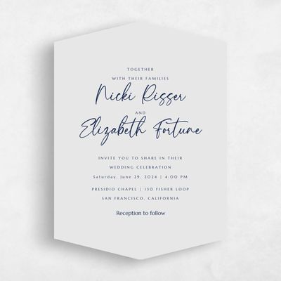 Grey Diamond Wedding Invitation - Mondelli Classic