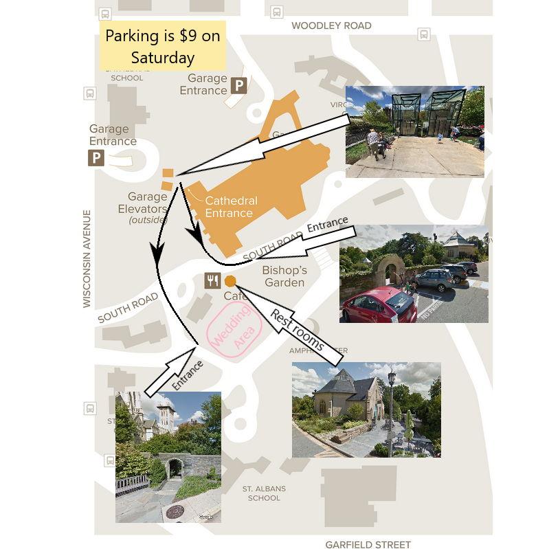 Cathedral Parking and Location of Ceremony