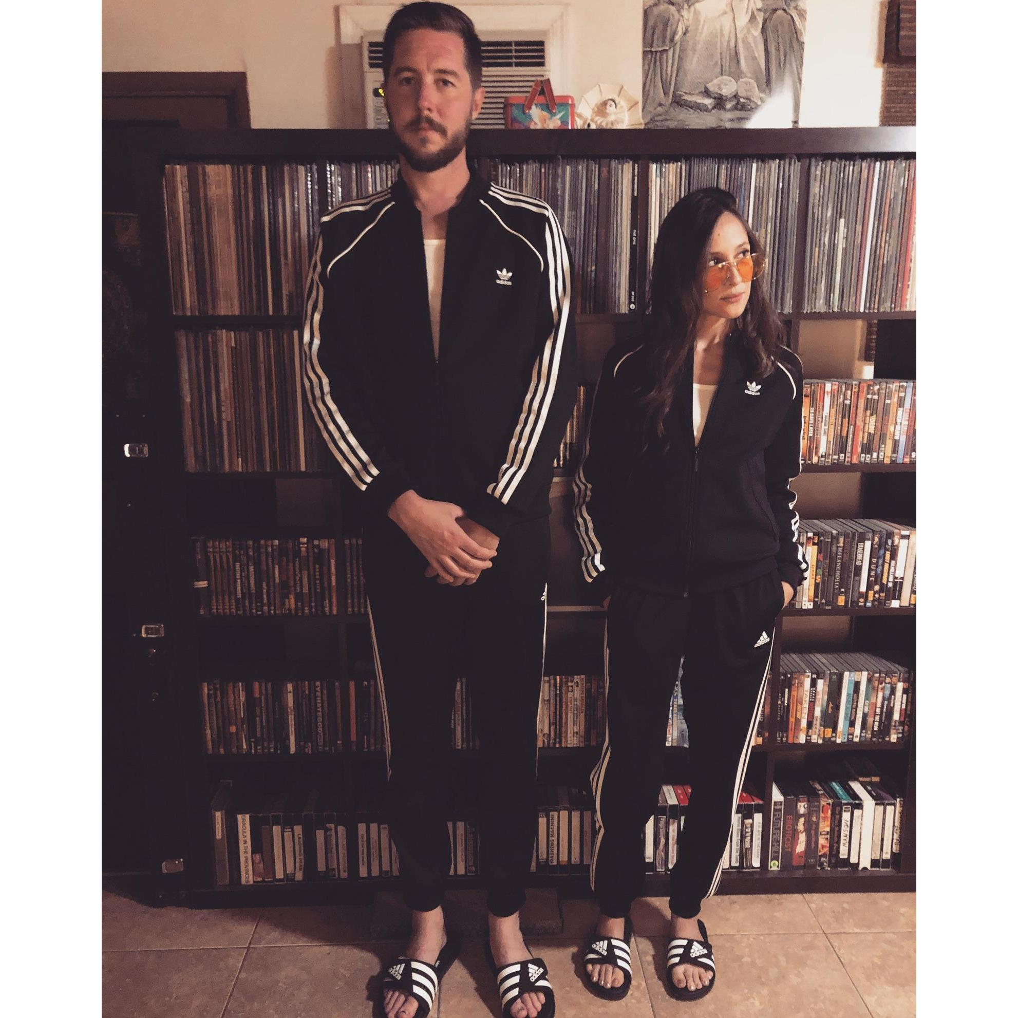 Dev and I in our first matching Adidas Track Suits