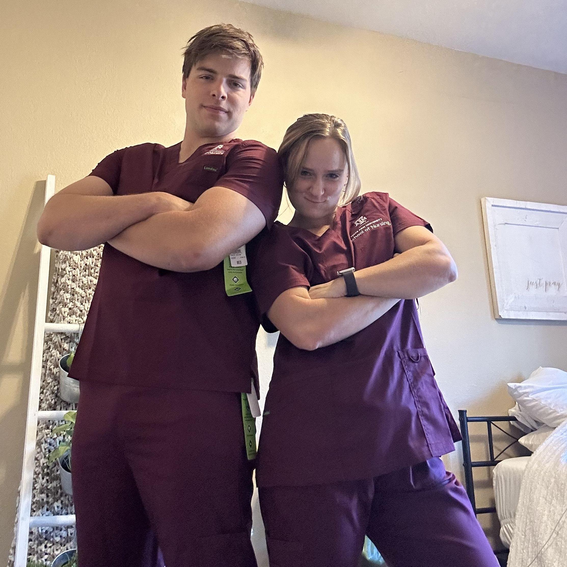 Ben is always Kylee's big supporter. Even helping her break in her new scrubs. Oh Benjamin.