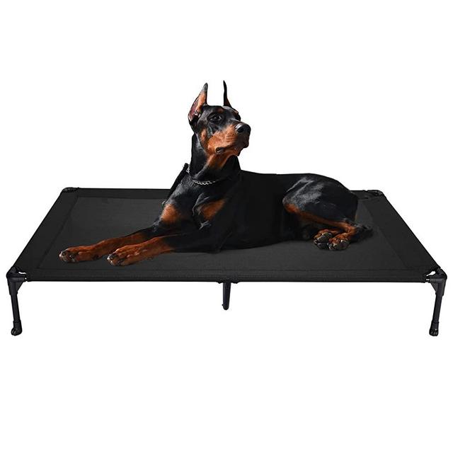 Veehoo Cooling Elevated Dog Bed, Portable Raised Pet Cot with Washable & Breathable Mesh, No-Slip Rubber Feet for Indoor & Outdoor Use, XX-Large, Black