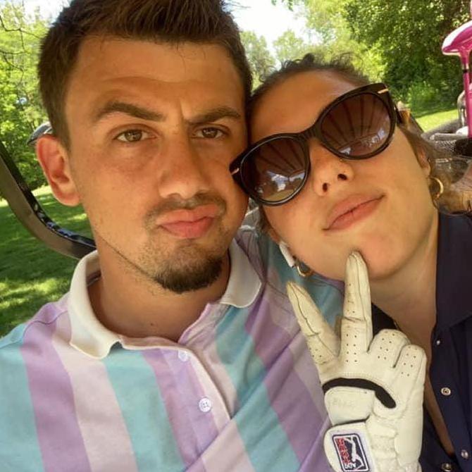 Tony and Cristina love to golf any chance they get!