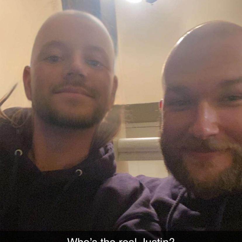 Bald filter and matching sweatshirts, who's who??