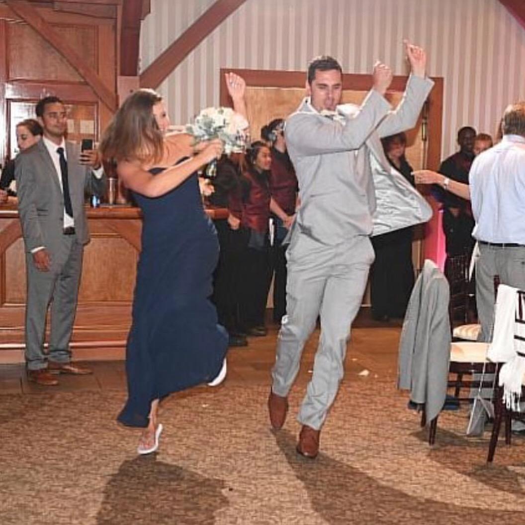 How Katie & Derek typically enter a room.