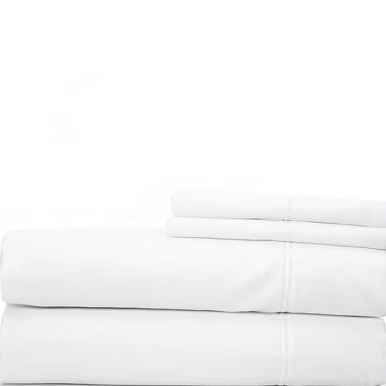 Noble Excellence 500-Thread-Count Extra Deep Pocket Egyptian Cotton Sheet Set Bright white