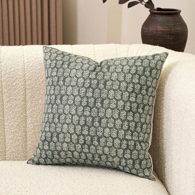 Amor Virisso 20x20 Pillow Covers Floral Pillow Covers Farmhouse Neutral Pillow Covers Decorative Pillows for Couch Accent Sofa Pillows 1PC, Mineral Green
