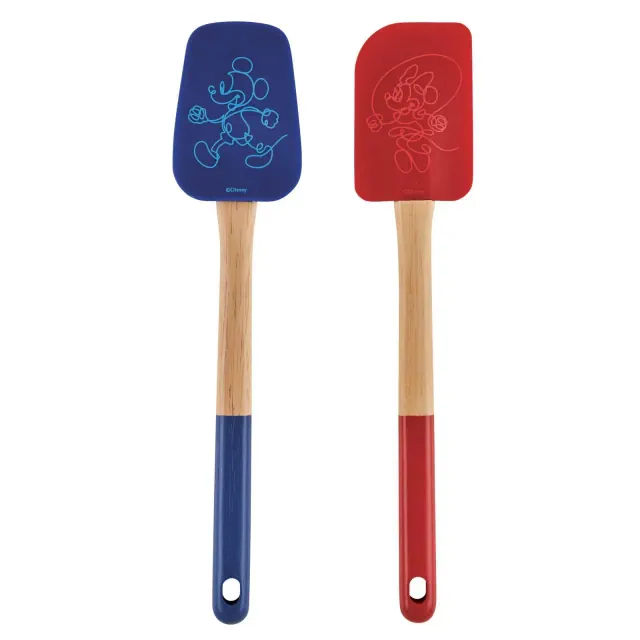 Disney Home Bon Voyage 2pc Spatula and Spoonula Set: Multicolored Kitchen Utensil Set for Adults, Hand Wash, Wood