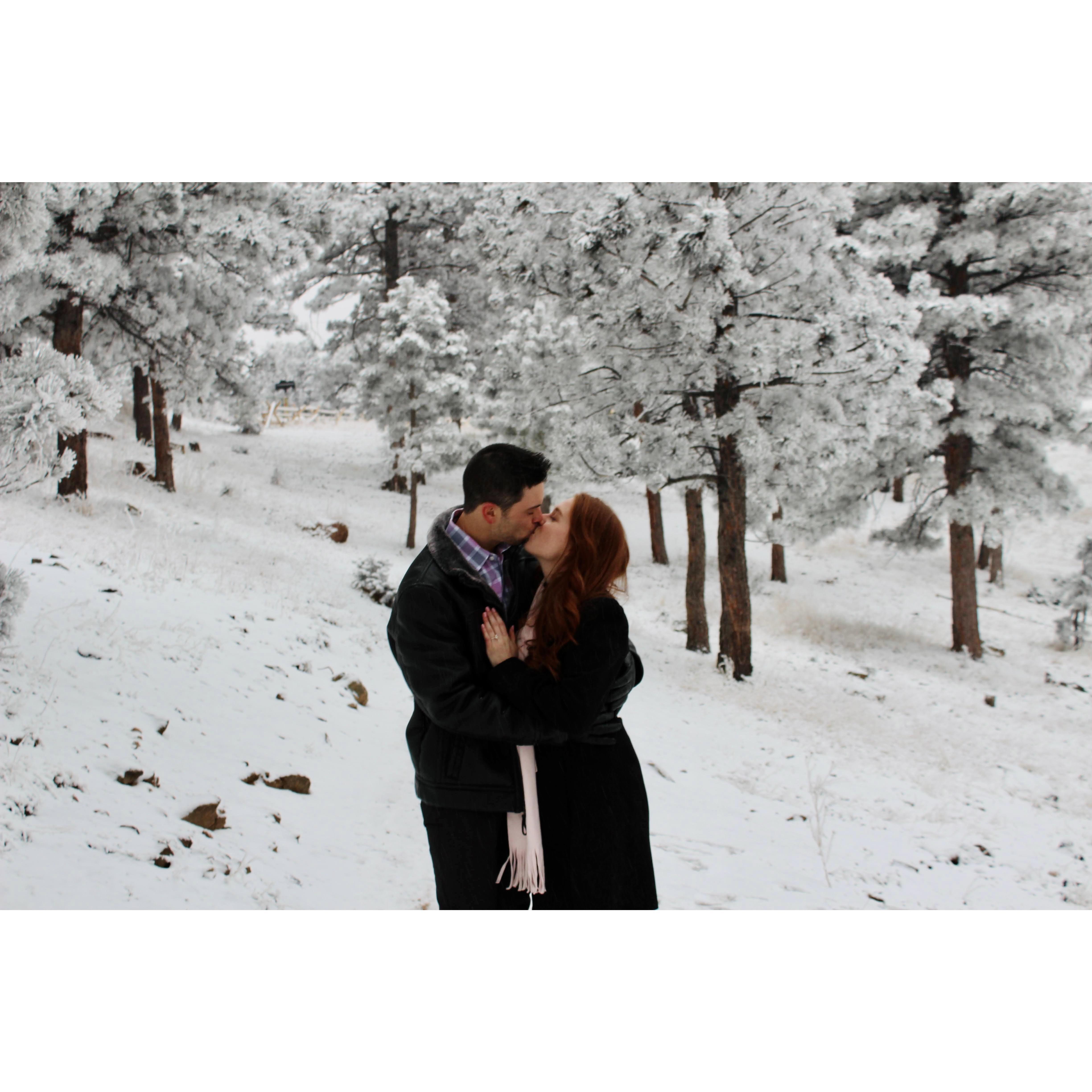 The maid of honor snapped this pic of us right after Alex proposed!