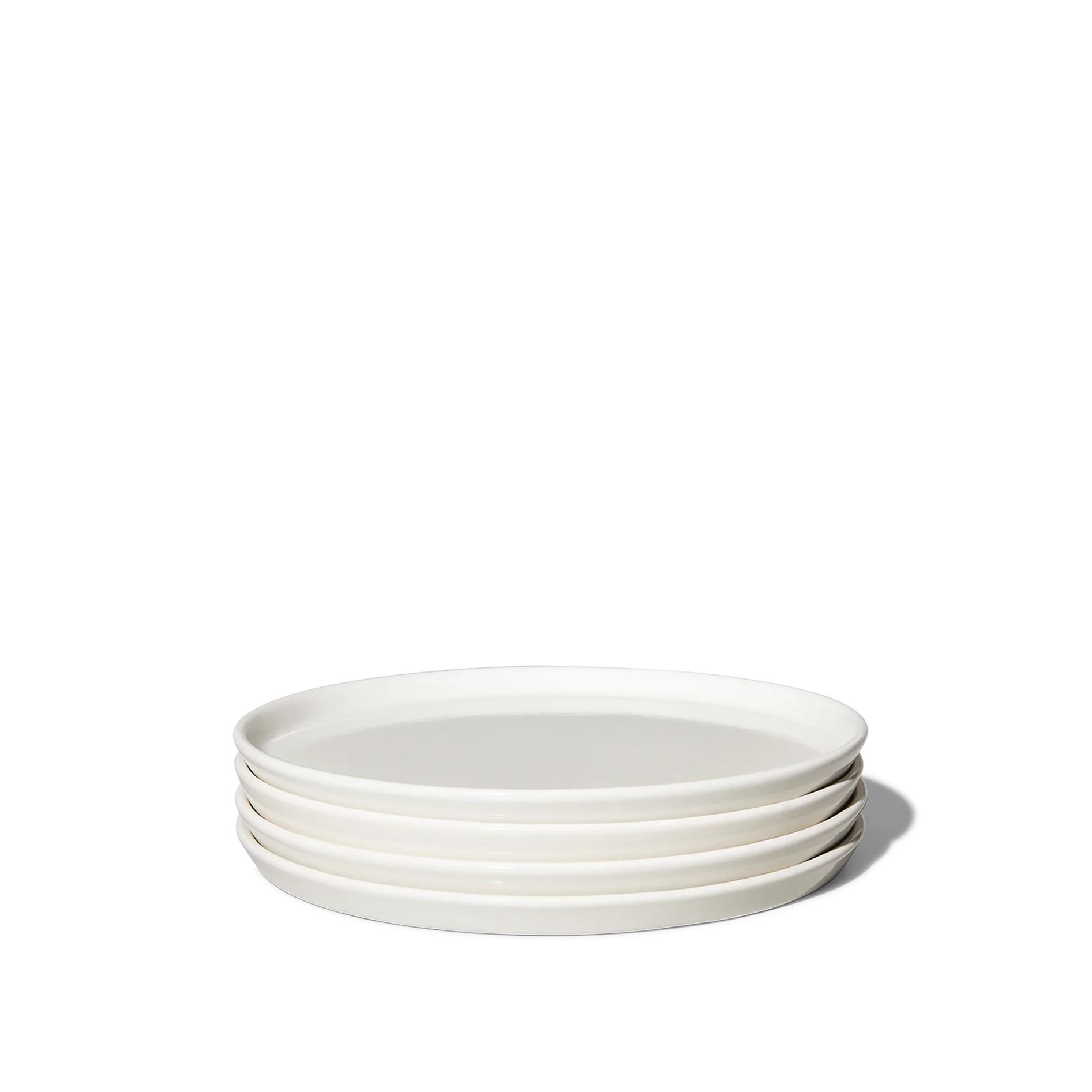 Felt + Fat, 8" Snack Plate in Milk, Set of 4