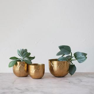 Debossed 3-Piece Planter Set