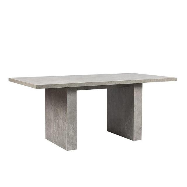 GIA 70" L Double Pedestal Wood Dining Table for 6, Modern Farmhouse Rustic Rectangular Heavy Duty Home Kitchen Table with Melamine Finish, 70x35x29.5 inches, 125 lbs, Sleek Concrete Ash
