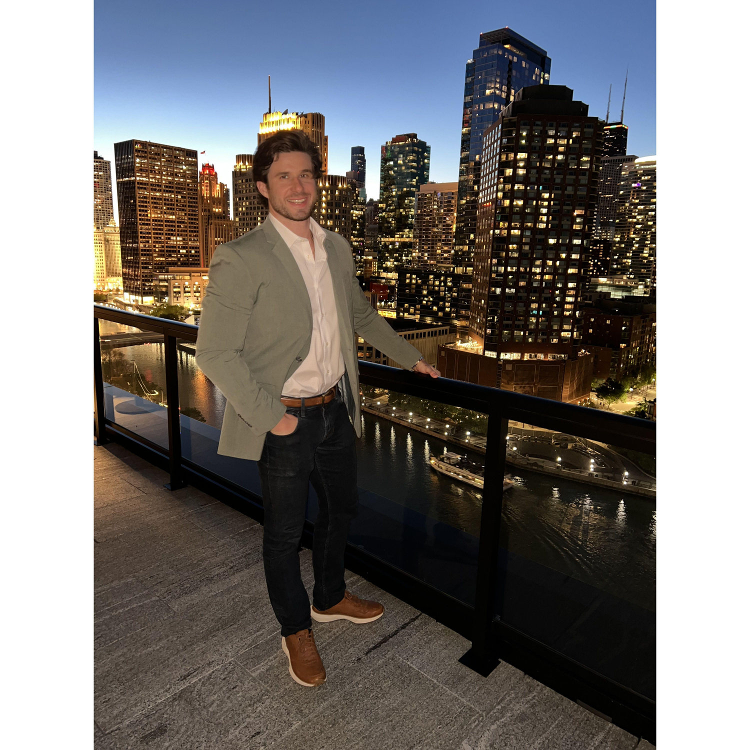 Visiting the St. Regis in our neighborhood which overlooks the rivr in Chicago