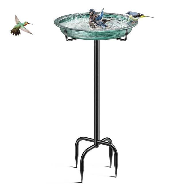 YALINKA Freestanding Birdbaths Bowl Outdoor, Free Standing Garden Bird Bath Bird Feeder Bowl, Detachable Decoration Spa Birdfeeder for Garden Patio Yard Lawn