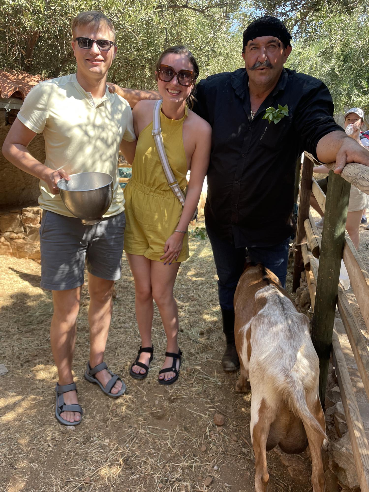 Milking a goat in Crete 2022