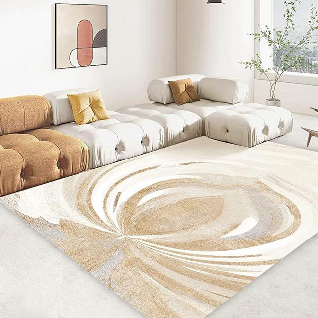 FINOREN Light Luxury Vintage Area Rugs for Living Room,Bedroom,Hallway,Dining Room,Non-Shedding,Non Slip Backing,Floor Decoration Carpets,Beige-Brown,5'x7'