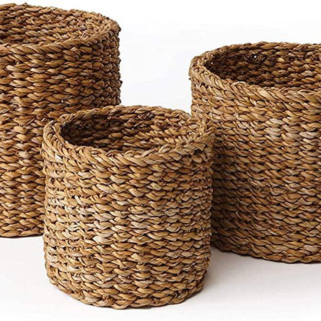 Napa Home & Garden Seagrass Small Round Baskets, Set of 3