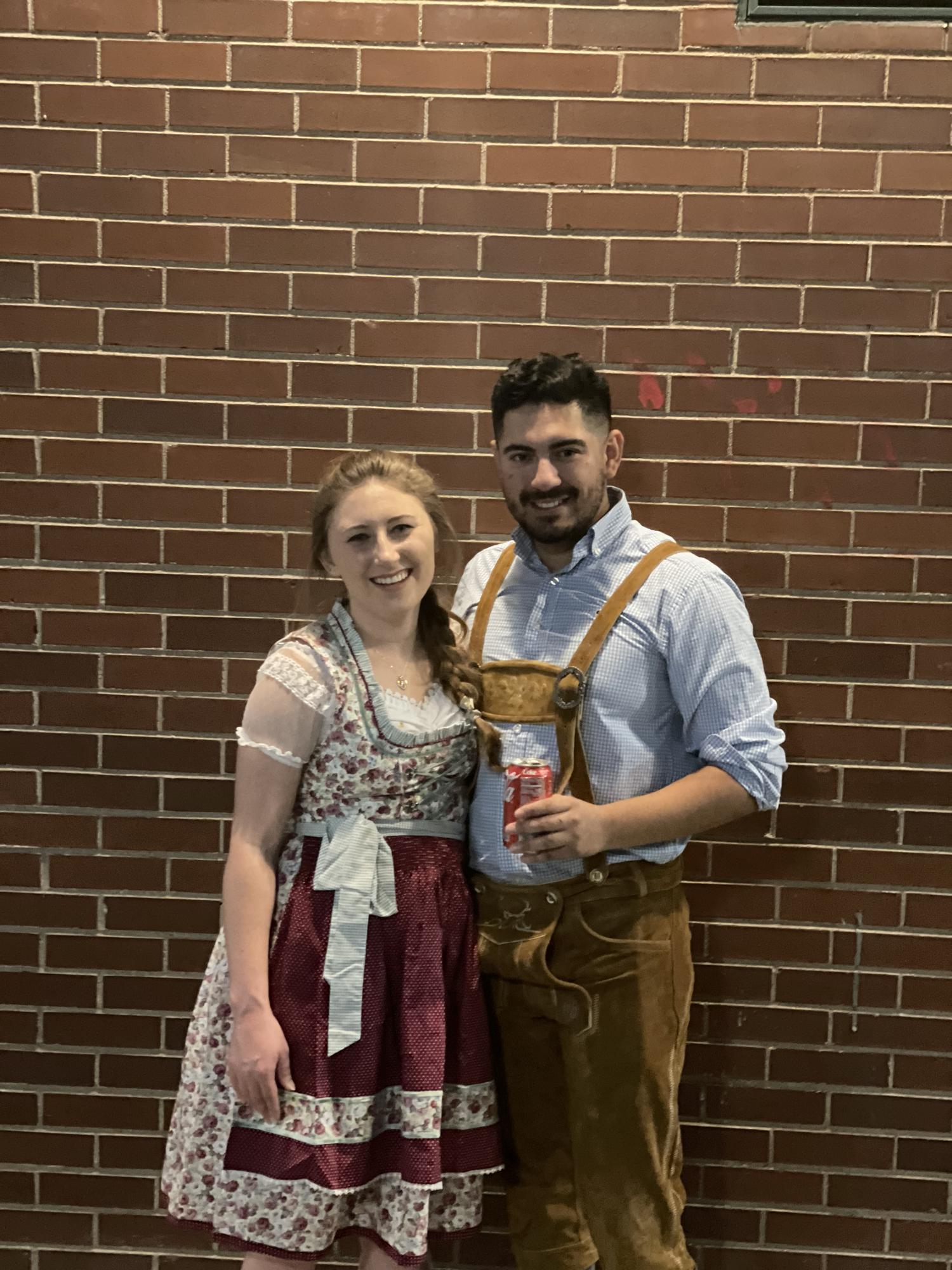 Esteban and Mallory at Oktoberfest in downtown Denver near their apartment