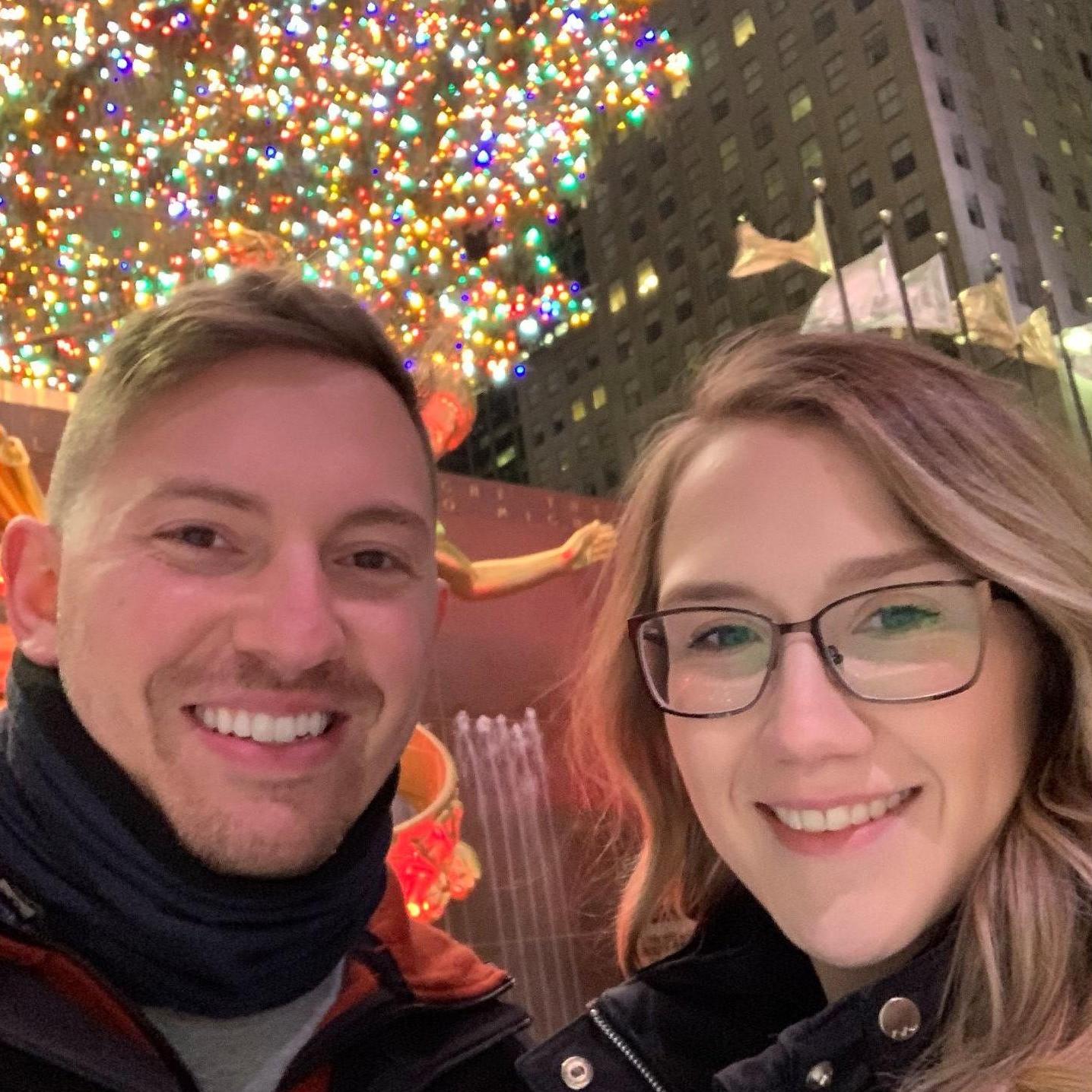 Under the tree together at rockefeller center.