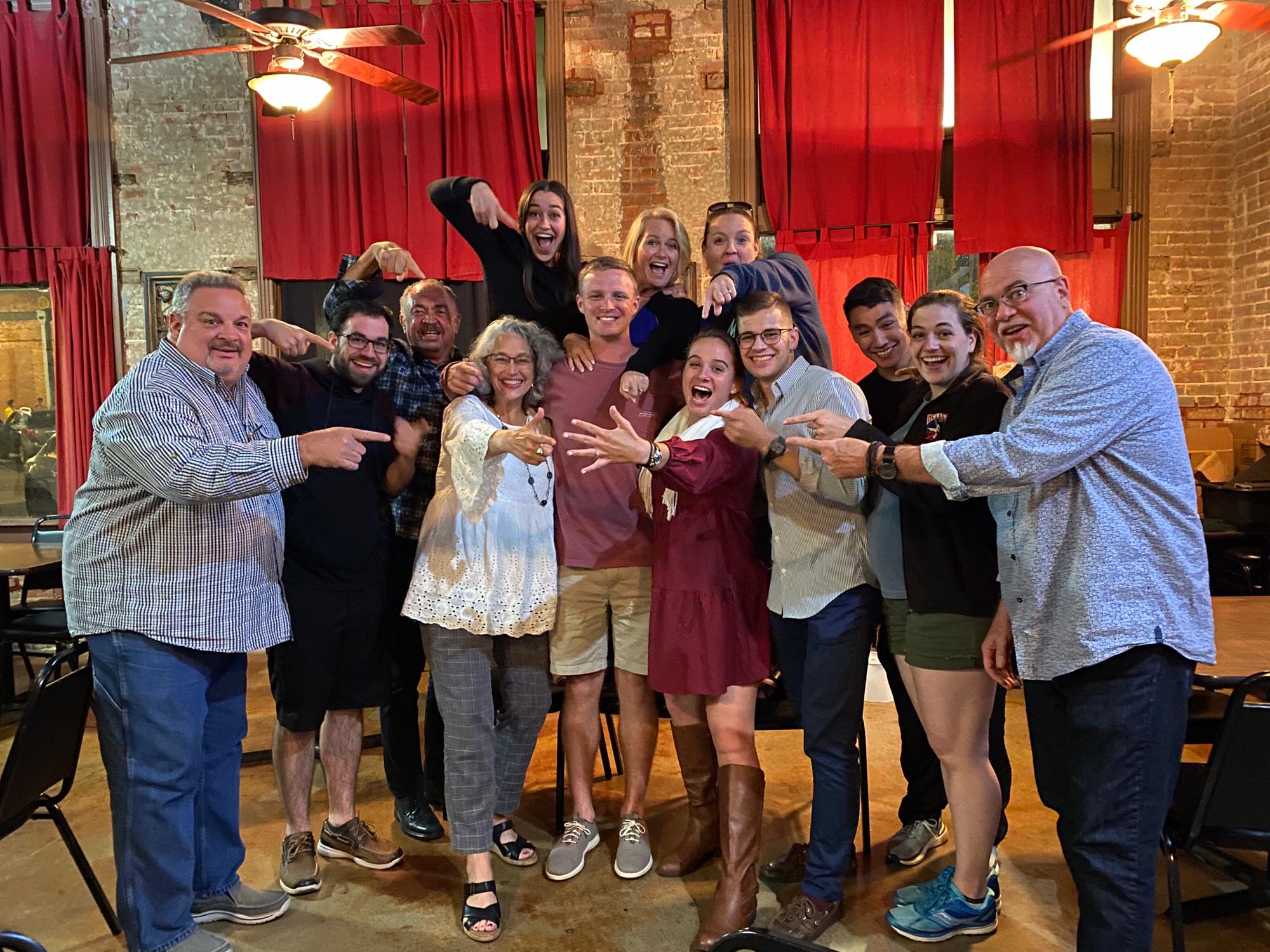 After proposal dinner with the two families!