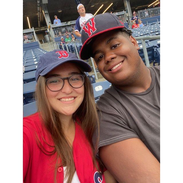 Our first date as an engaged couple was back to the first place we met in person: a Woosox game!