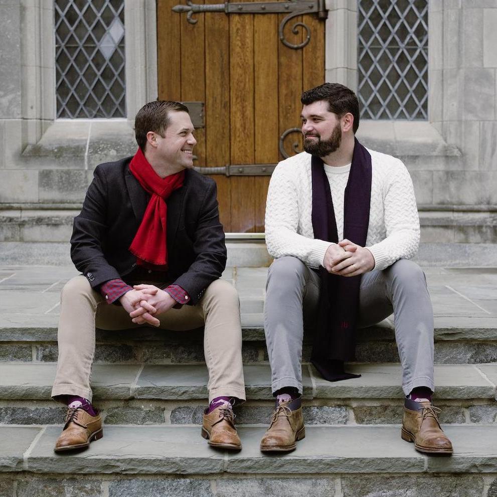 On New Year's Eve 2020 Joe and James were married by The Honorable Randolph D. Moss, for whom James clerked, in a private, COVID-safe ceremony on the grounds of the National Cathedral in Washington DC