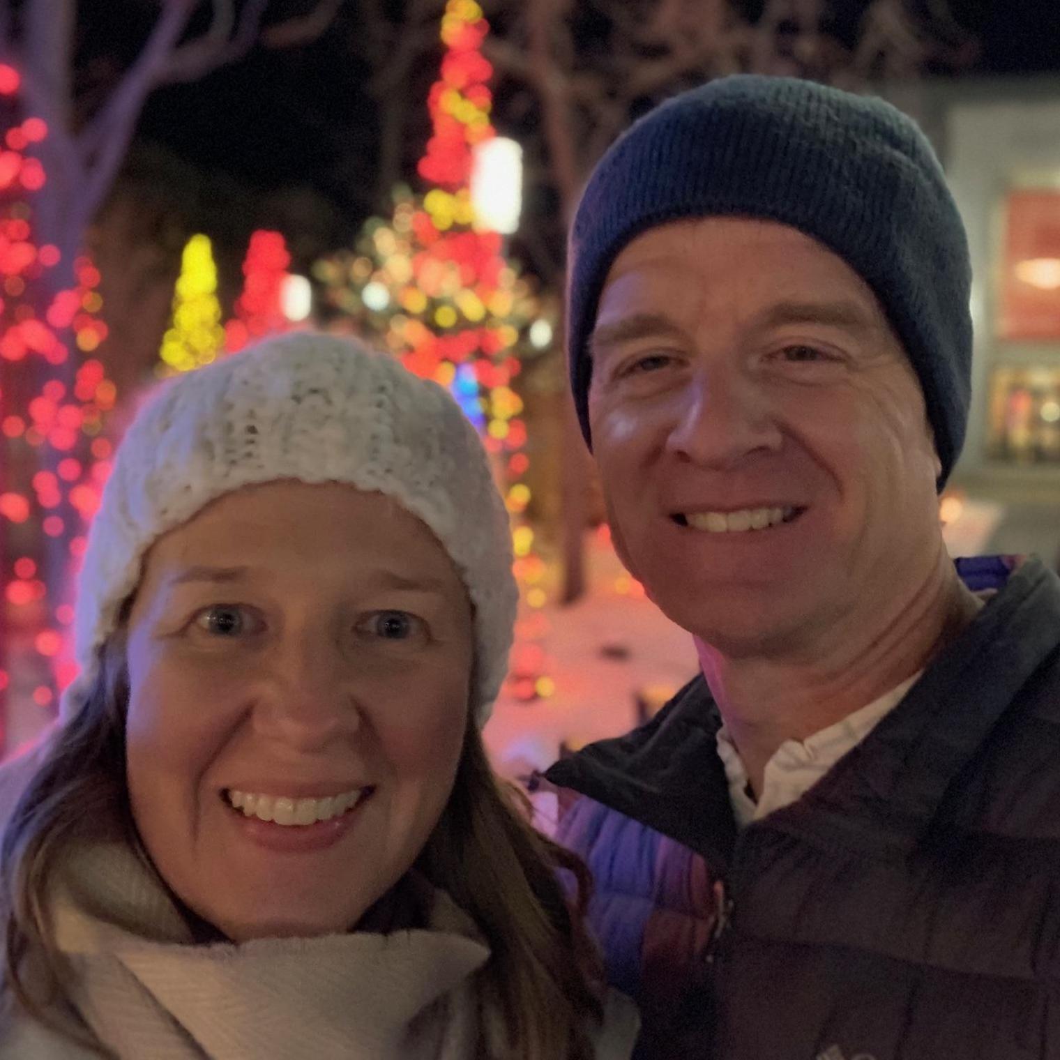 Christmas lights in the City on our Christmas themed date.