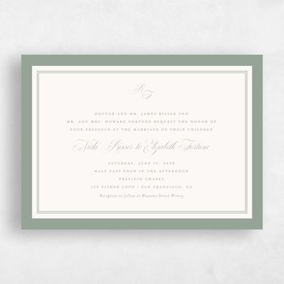 Sage, Green Wedding Invitation - Topaz Landscape