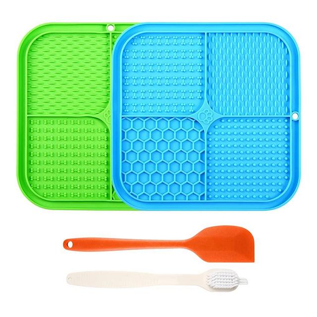 Dog Lick Mat Slow Feeder for Dogs, Premium Lick Pad with Suction Cups for Dog Anxiety Relief, Slow Feeder Dog Bowls, Bathing, Grooming and Training, 2 Pack