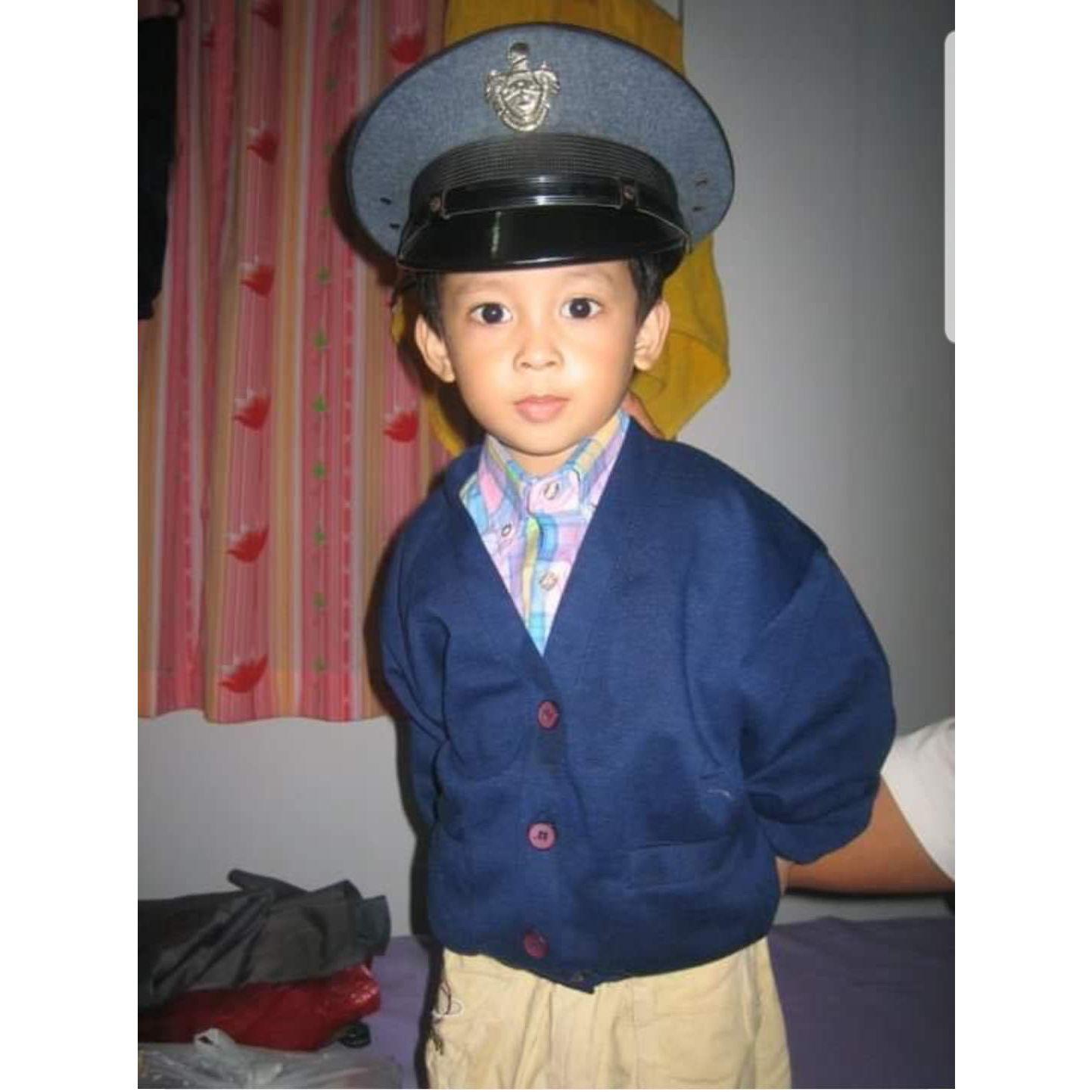 Gabe dressed up as a Police officer lol - so cuteee