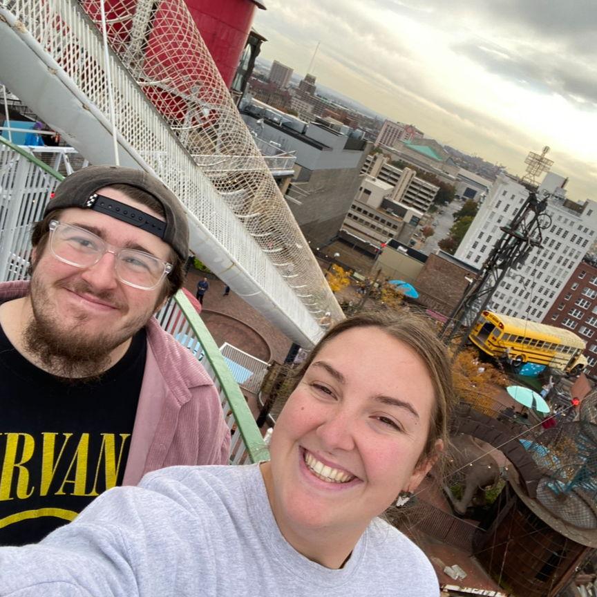 Me and Geoffrey on our anniversary trip to the city museum in Saint Louis, Missouri!
