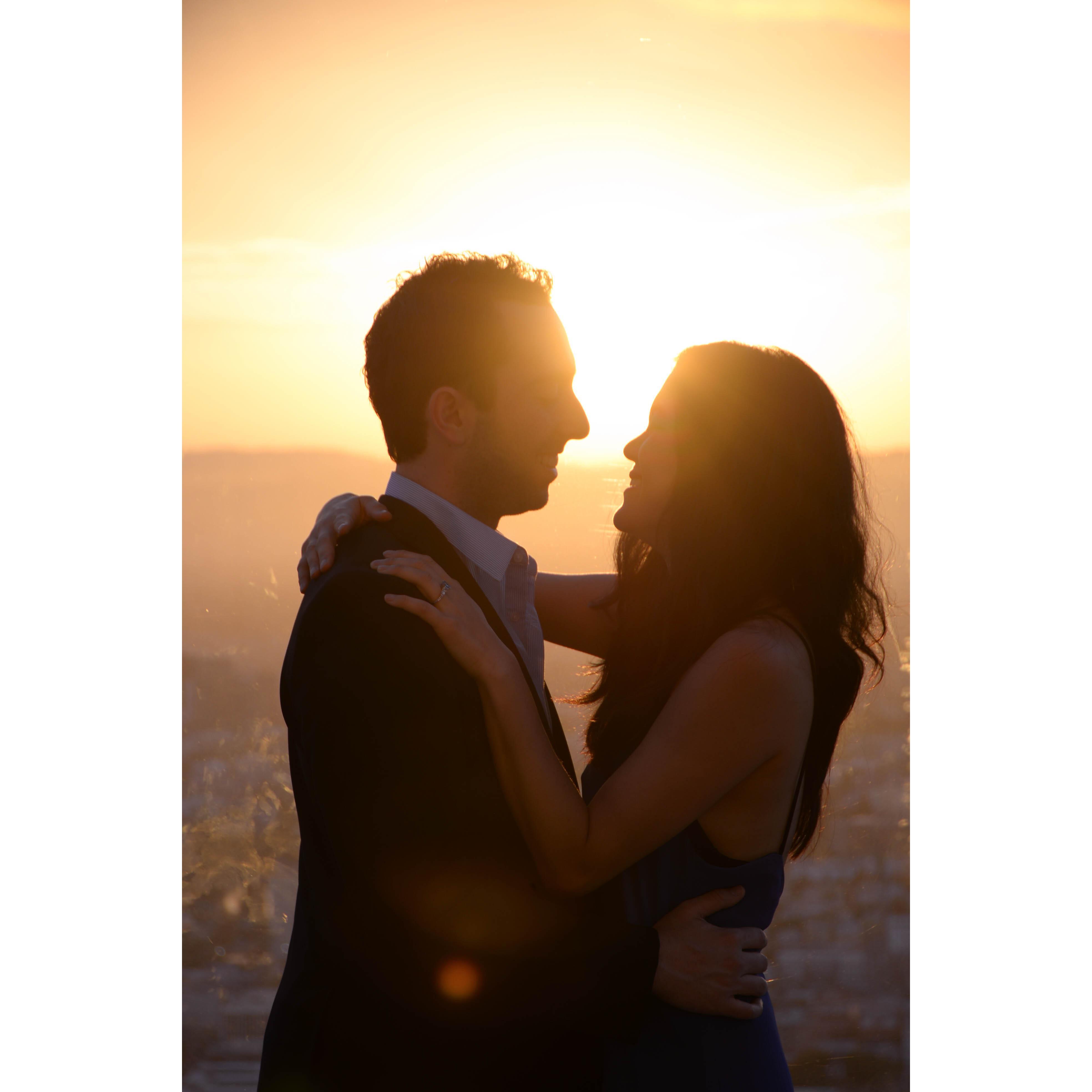 Sunset photos at Skyspace LA the day after we got engaged in 2018!