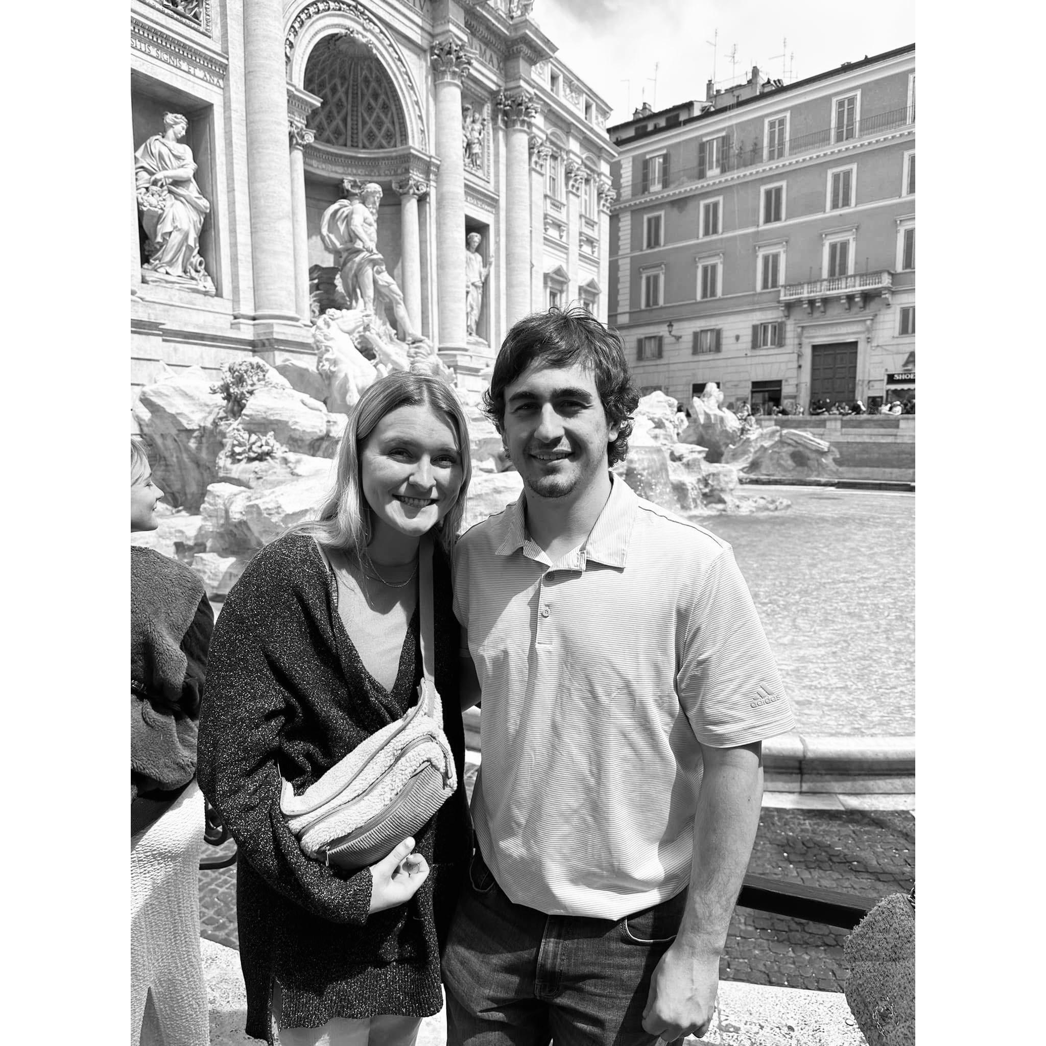 Haley & Hayden before making their wishes at the Trevi Fountain in Rome, Italy! Guess what Haley wished for! (Hint: Her wish came true!) ;)