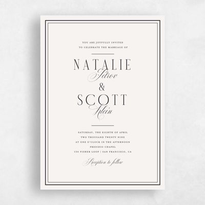 Multi-Colored Wedding Invitation - Agate Portrait