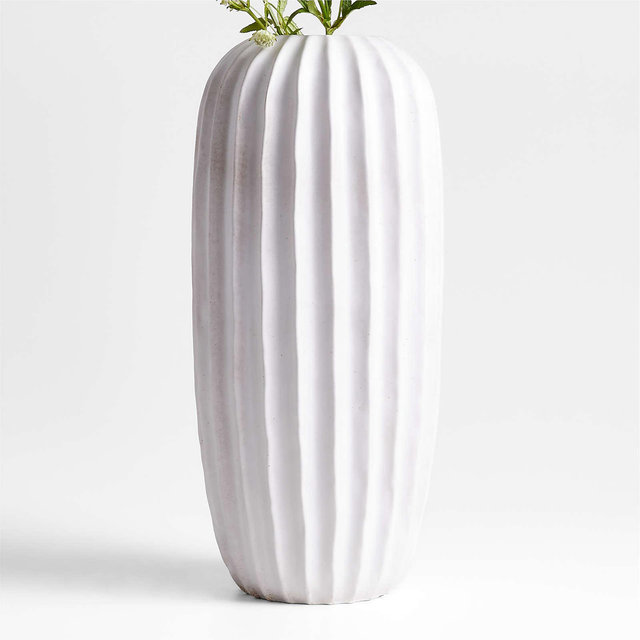 Warren White Stoneware Floor Vase 20"
