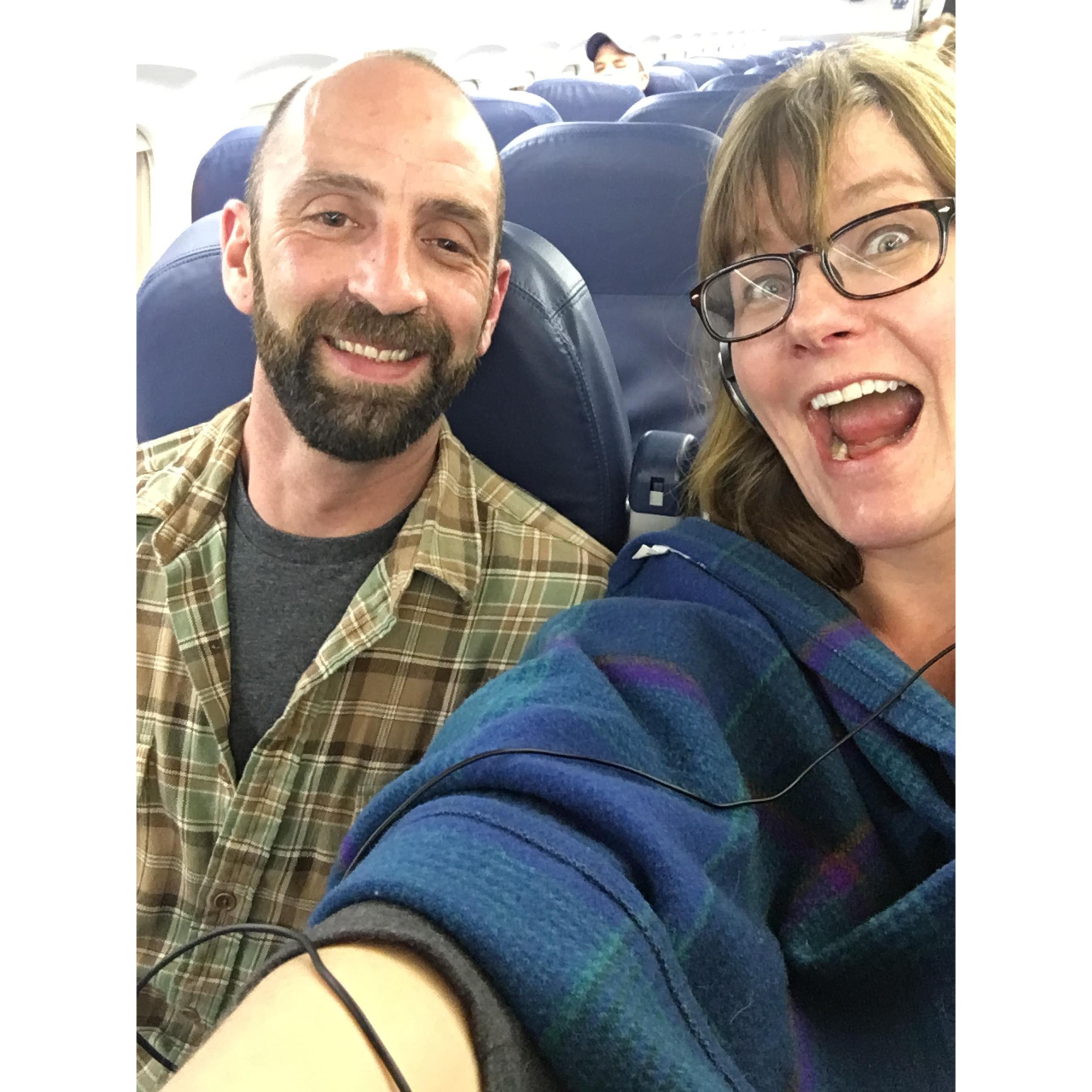 On our way to Florida and pretty darn excited.