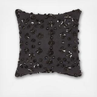 Yorkville Beaded Floral Throw Pillow