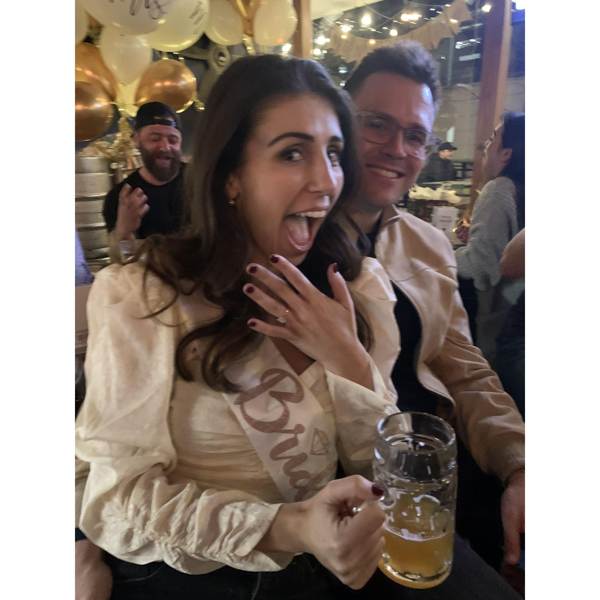 Bronson for the surprise engagement party