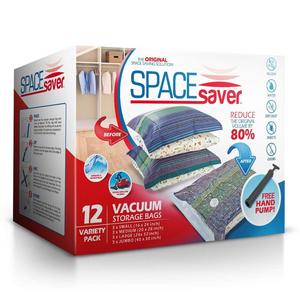 SpaceSaver - Space Saver Premium Vacuum Storage Bags (3 x Small, 3 x Medium, 3 x Large, 3 x Jumbo) (80% More Storage Than Leading Brands) Free Hand Pump for Travel!