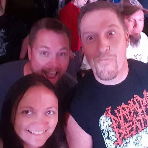 Waiting on Husky Burnette's set at Muddy Roots with our Muddy Buddy, Ralph Knuckles.