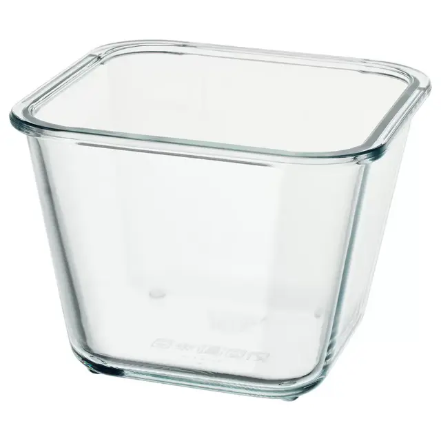 IKEA 365+ Food container, square, glass, 41 oz