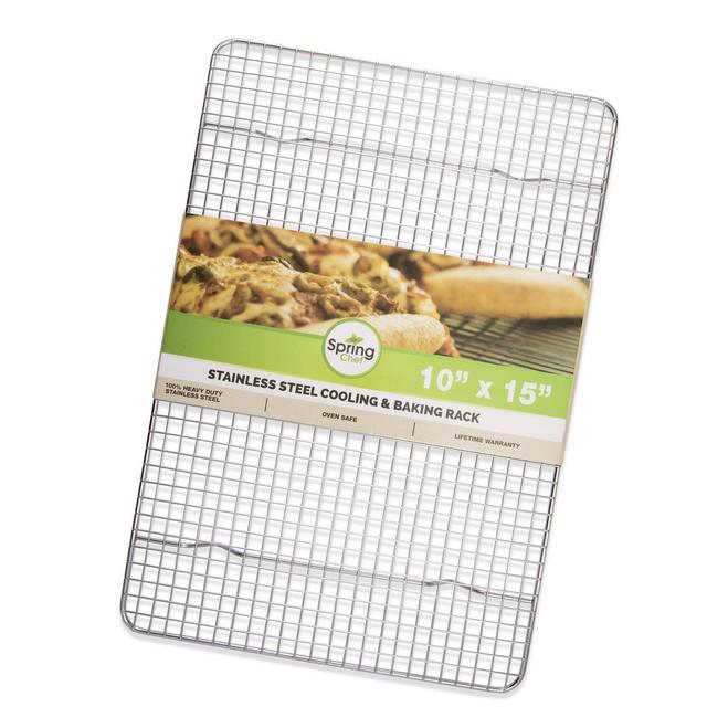 Oven Safe, Heavy Duty Stainless Steel Baking Rack Cooling Rack, 10 x 15 inches Fits Jelly Roll Pan