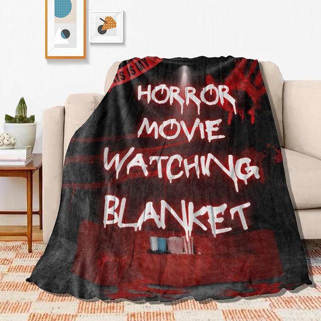 This is My Horror Movie Watching Blanket Ultra-Soft Warm Plush Soft Throw Gifts Lightweight Flannel Blankets for All Season Bed Couch Chair Living Room 60"x50" Medium for Boys Girls