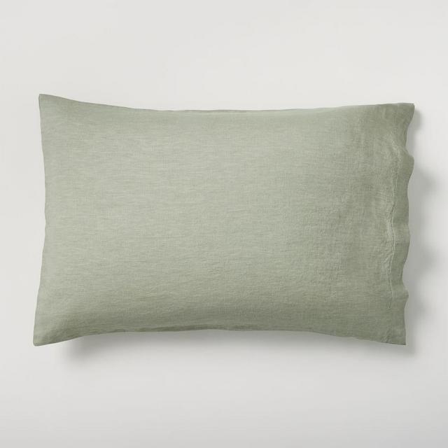 Euro Linen Sheet Set, Standard S/2, Celadon Melange
