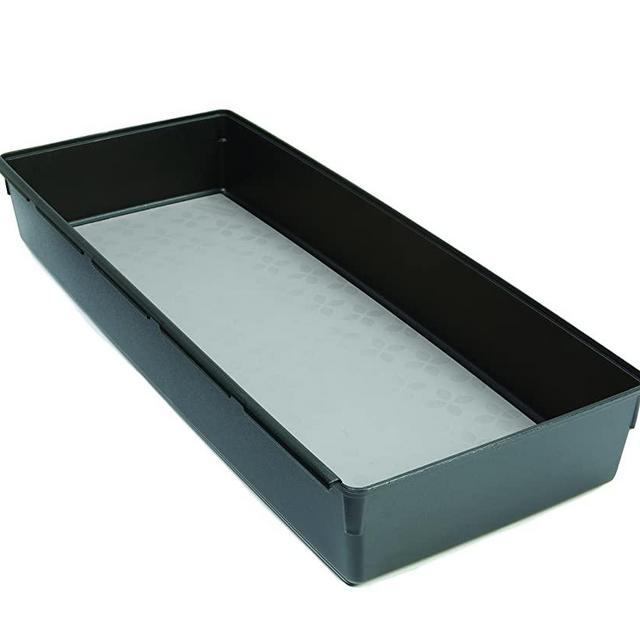 Rubbermaid No-Slip Interlocking Drawer Organizer, 6-in. x 15-in, Black with Gray Base (1994535)
