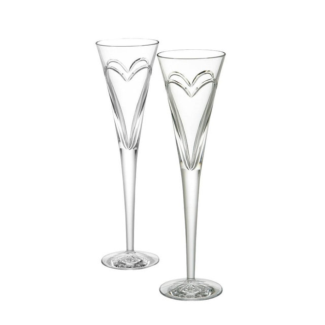 Waterford Heart Toasting Flutes, Set of 2