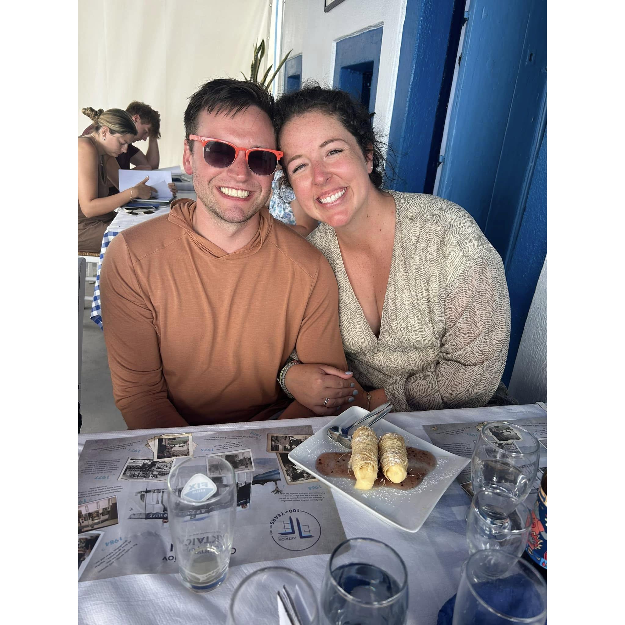 Amazing dinner in Santorini