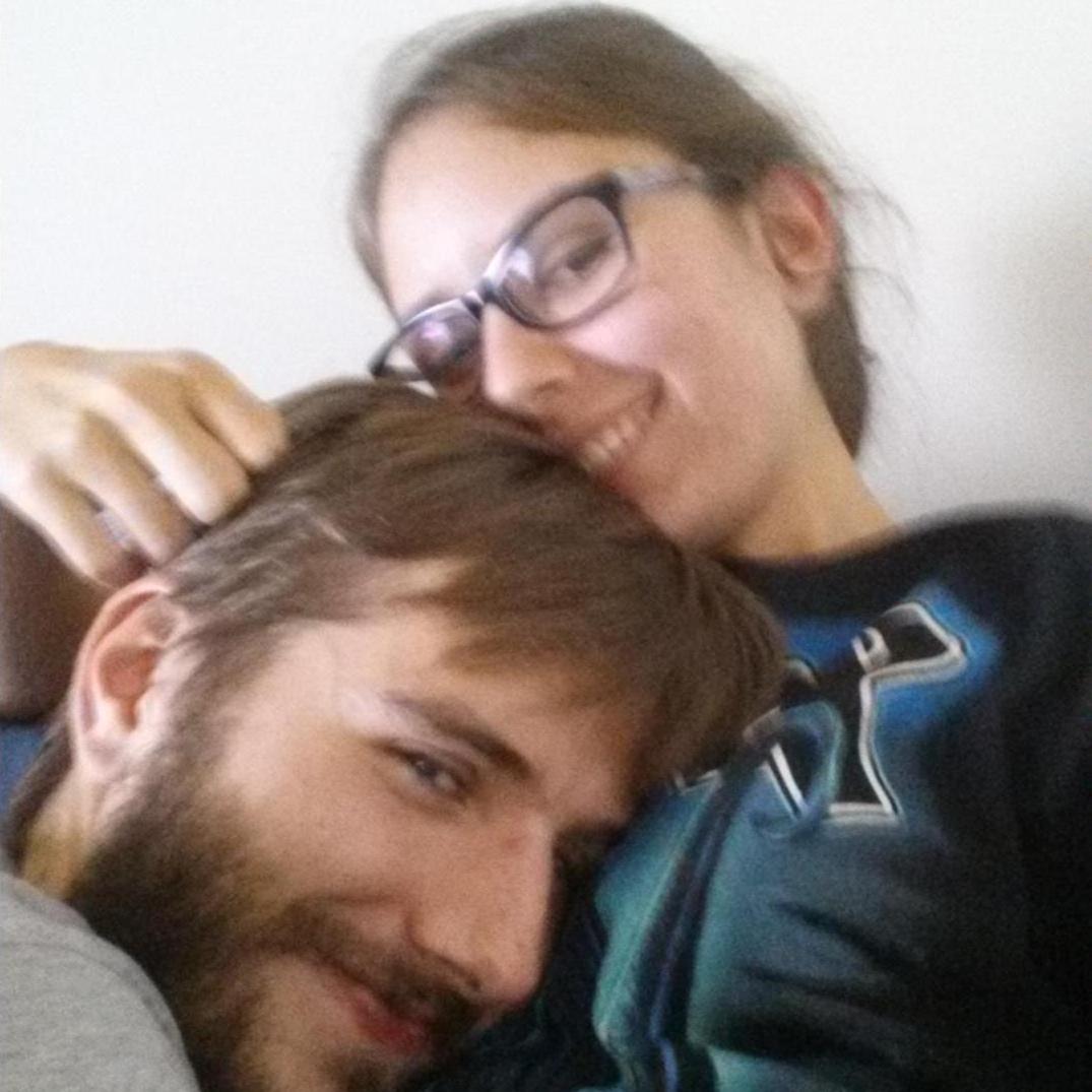 Our first photo together as a couple