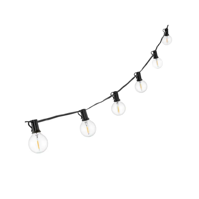 Jenica LED Outdoor String Lights - 300" - 25 Light - PLT4046 - Black - Safavieh
