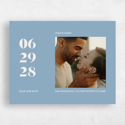 Dusty Blue Wedding Save the Date - Everett Photo